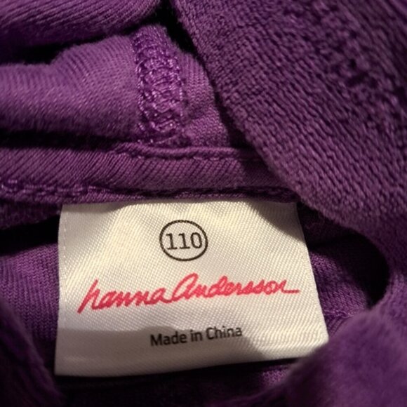 Hanna Andersson girls size 5 purple hooded towelling swim cover up VGUC - Picture 2 of 4